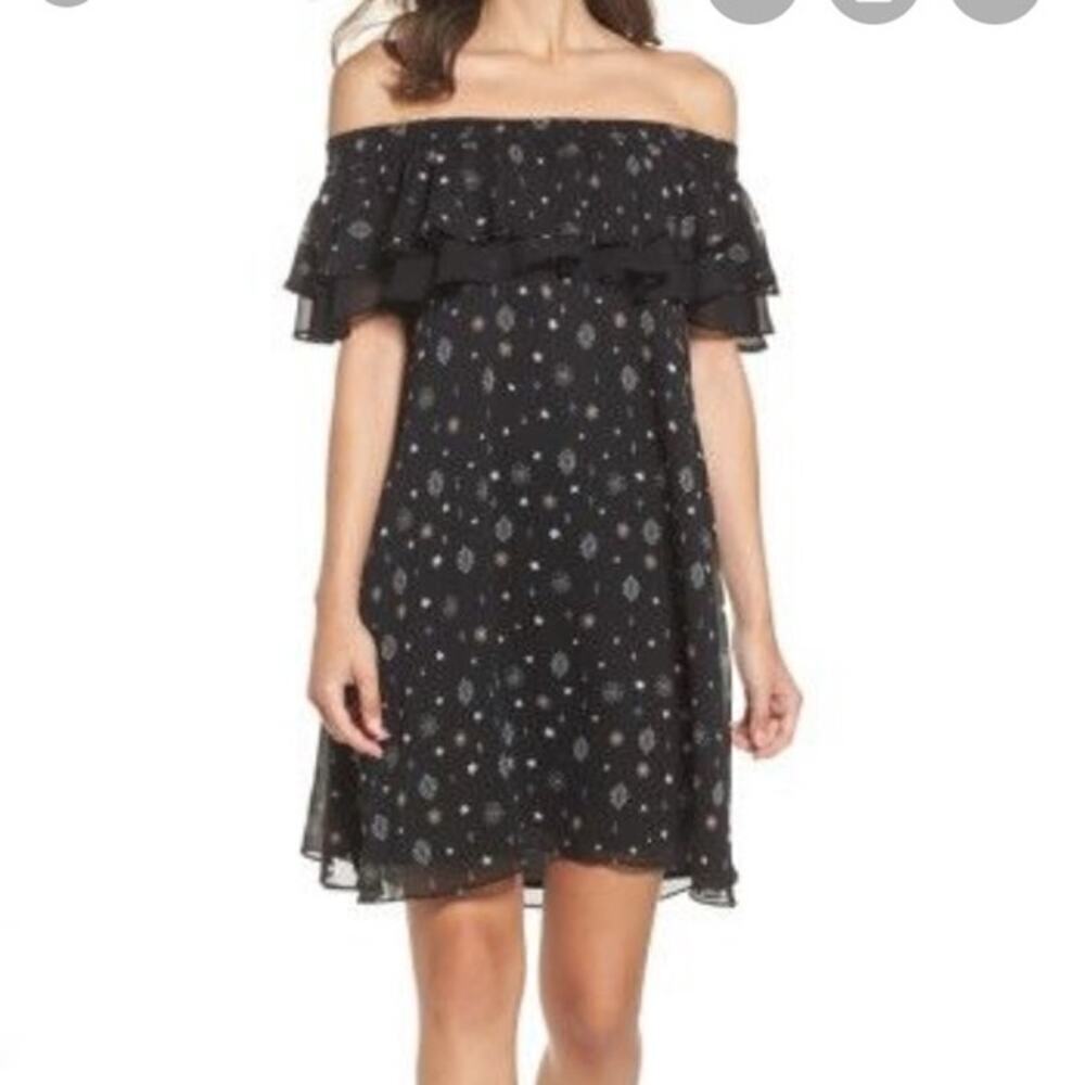 NWT Sam Edelman Medallion Print Off Shoulder Dress Size 4
